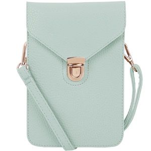 Light Mint Small Faux Leather Crossbody